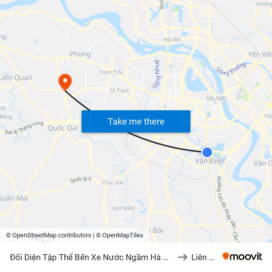 Đối Diện Tập Thể Bến Xe Nước Ngầm Hà Nội - Ngọc Hồi to Liên Hiệp map