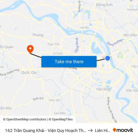 162 Trần Quang Khải - Viện Quy Hoạch Thủy Lợi to Liên Hiệp map