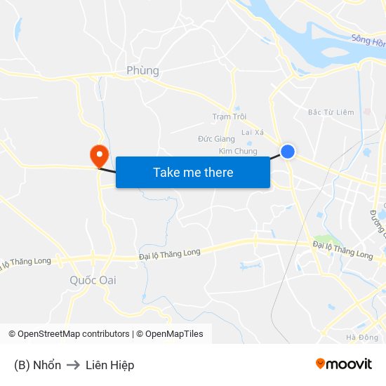 (B) Nhổn to Liên Hiệp map