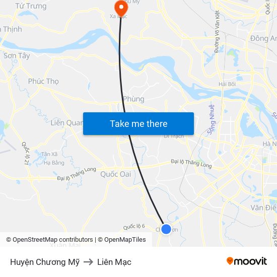 Huyện Chương Mỹ to Liên Mạc map