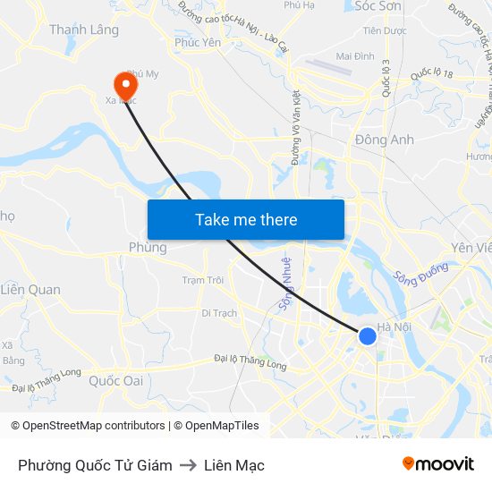 Phường Quốc Tử Giám to Liên Mạc map