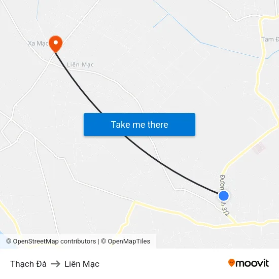 Thạch Đà to Liên Mạc map