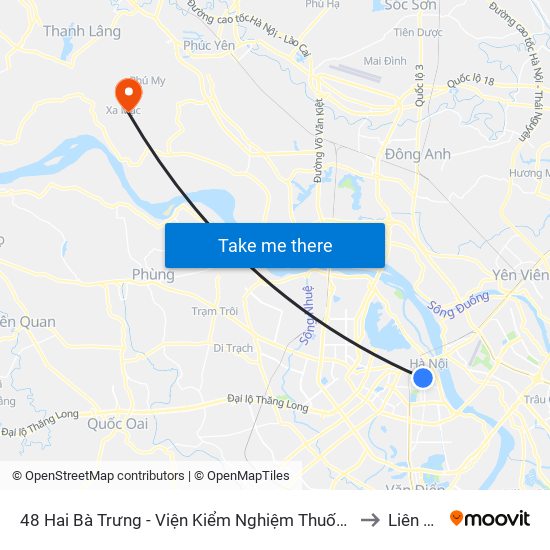 48 Hai Bà Trưng - Viện Kiểm Nghiệm Thuốc Trung Ương to Liên Mạc map