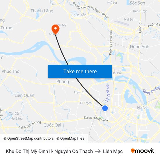 Khu Đô Thị Mỹ Đình Ii- Nguyễn Cơ Thạch to Liên Mạc map