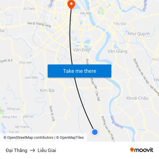 Đại Thắng to Liễu Giai map