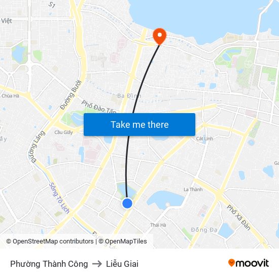 Phường Thành Công to Liễu Giai map