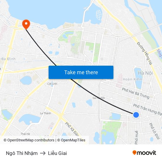 Ngô Thì Nhậm to Liễu Giai map