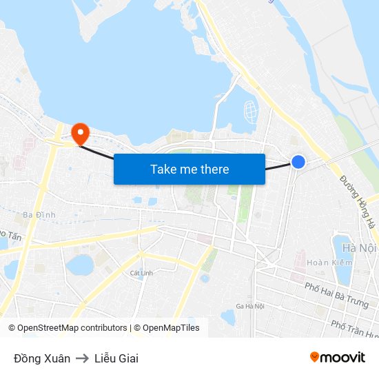 Đồng Xuân to Liễu Giai map