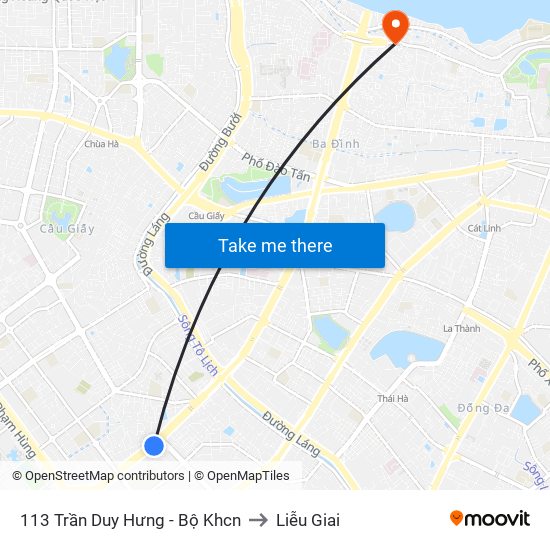 113 Trần Duy Hưng - Bộ Khcn to Liễu Giai map