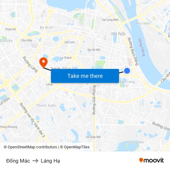 Đống Mác to Láng Hạ map