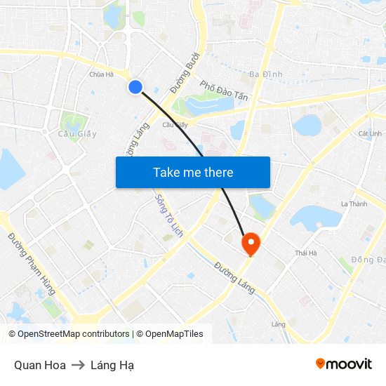 Quan Hoa to Láng Hạ map