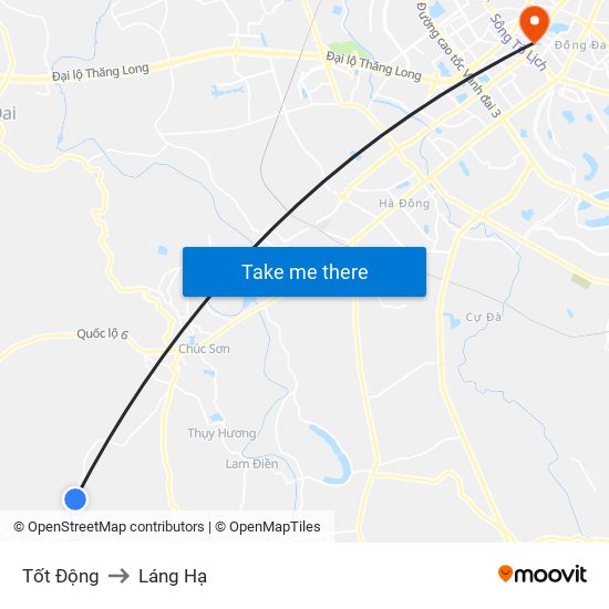 Tốt Động to Láng Hạ map