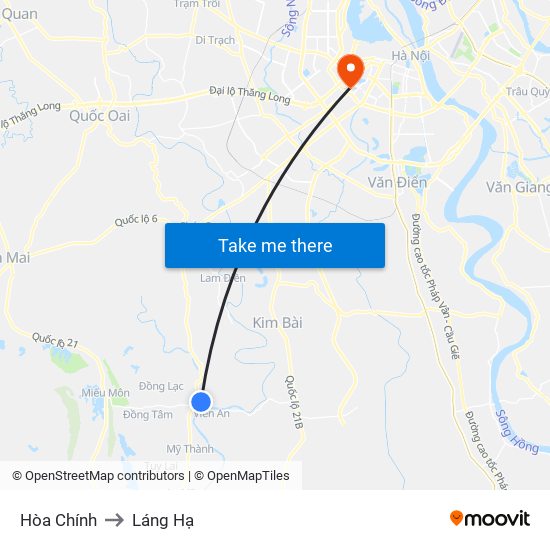 Hòa Chính to Láng Hạ map