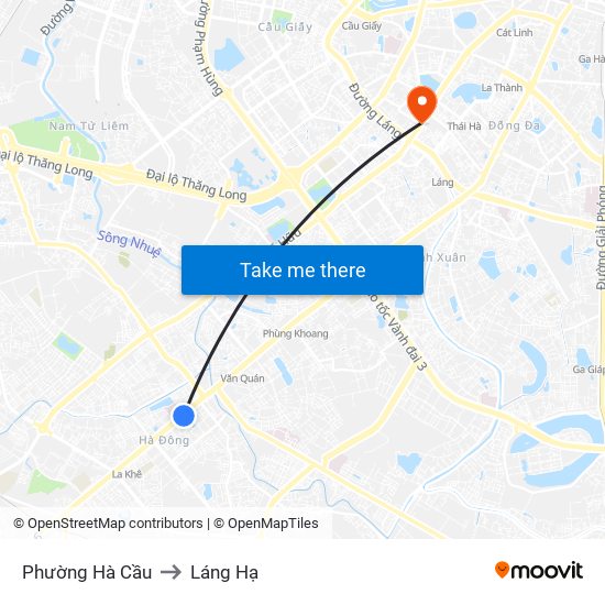 Phường Hà Cầu to Láng Hạ map