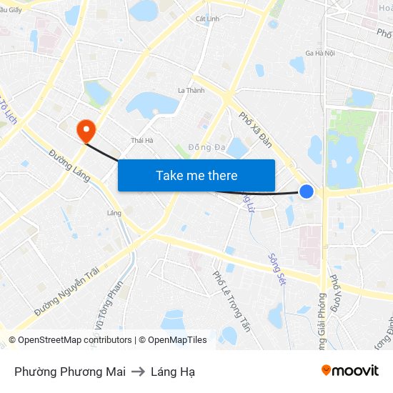 Phường Phương Mai to Láng Hạ map