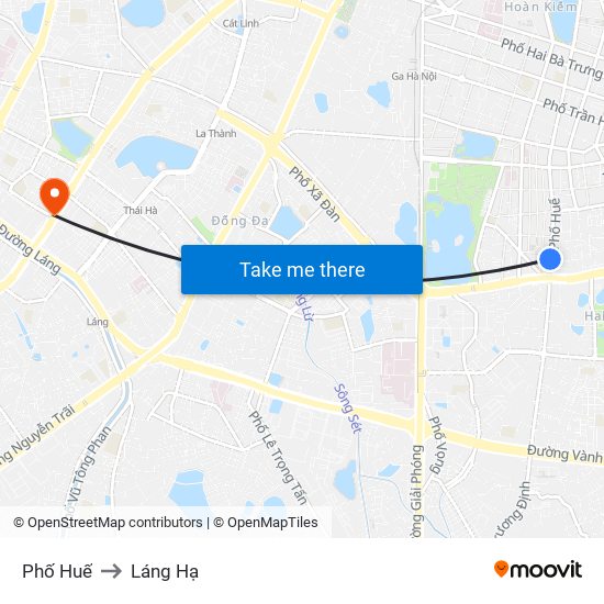Phố Huế to Láng Hạ map