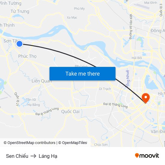 Sen Chiểu to Láng Hạ map