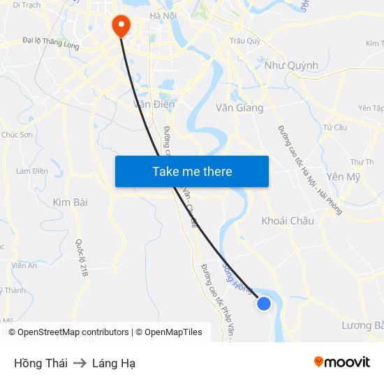 Hồng Thái to Láng Hạ map