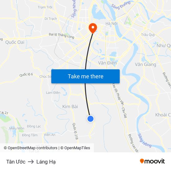 Tân Ước to Láng Hạ map