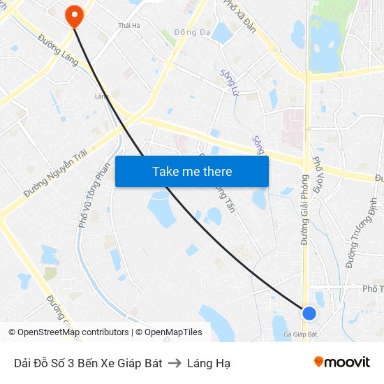 Dải Đỗ Số 3 Bến Xe Giáp Bát to Láng Hạ map