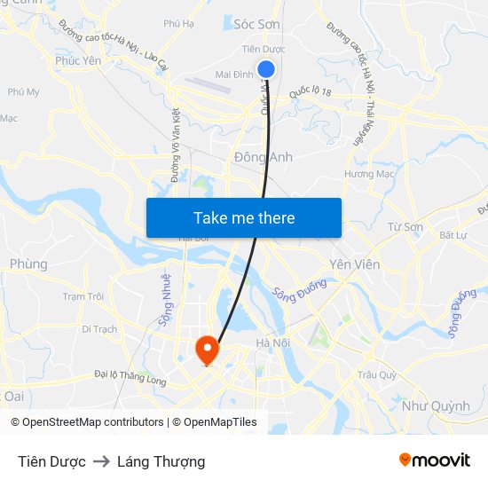 Tiên Dược to Láng Thượng map