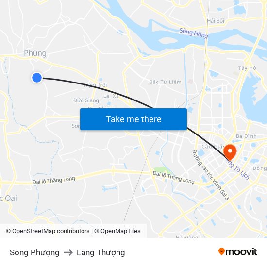 Song Phượng to Láng Thượng map