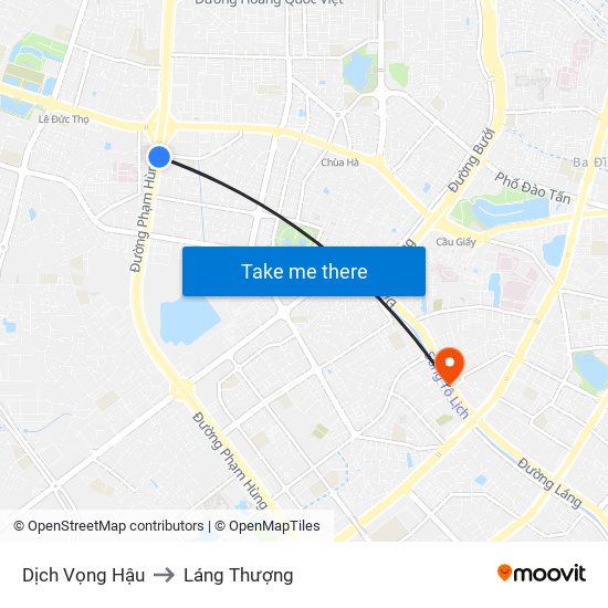 Dịch Vọng Hậu to Láng Thượng map