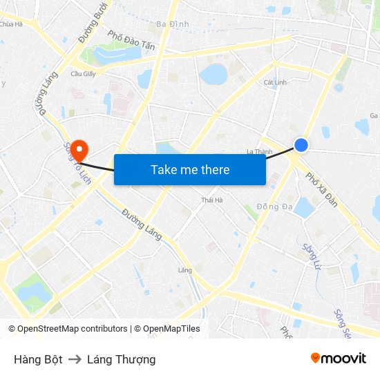 Hàng Bột to Láng Thượng map