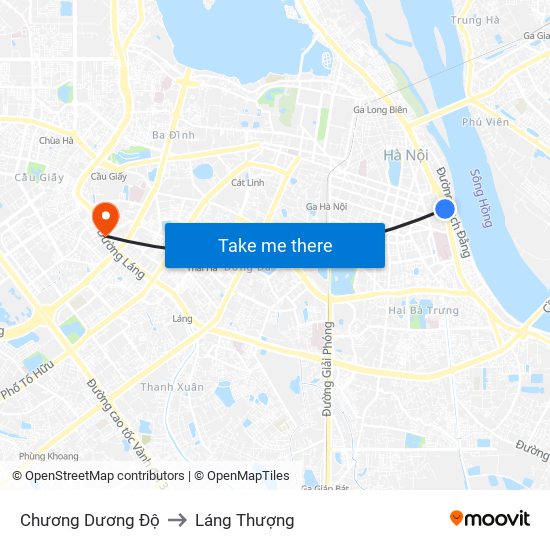 Chương Dương Độ to Láng Thượng map