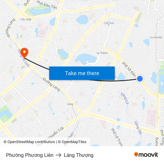 Phường Phương Liên to Láng Thượng map