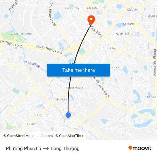 Phường Phúc La to Láng Thượng map