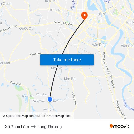 Xã Phúc Lâm to Láng Thượng map