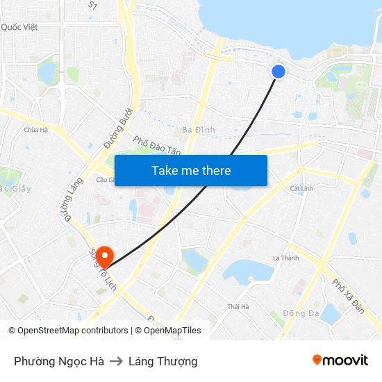 Phường Ngọc Hà to Láng Thượng map