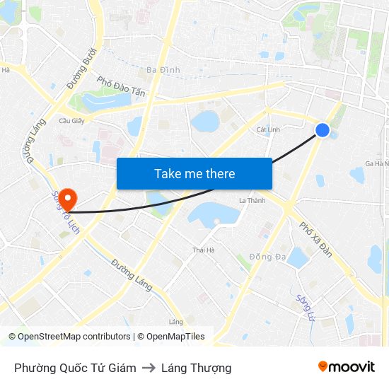 Phường Quốc Tử Giám to Láng Thượng map