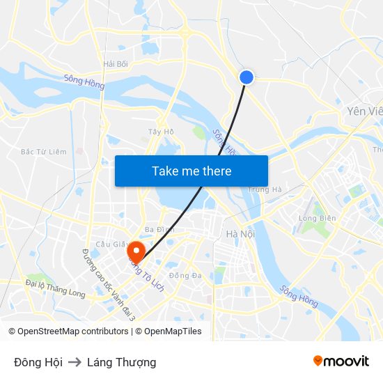 Đông Hội to Láng Thượng map