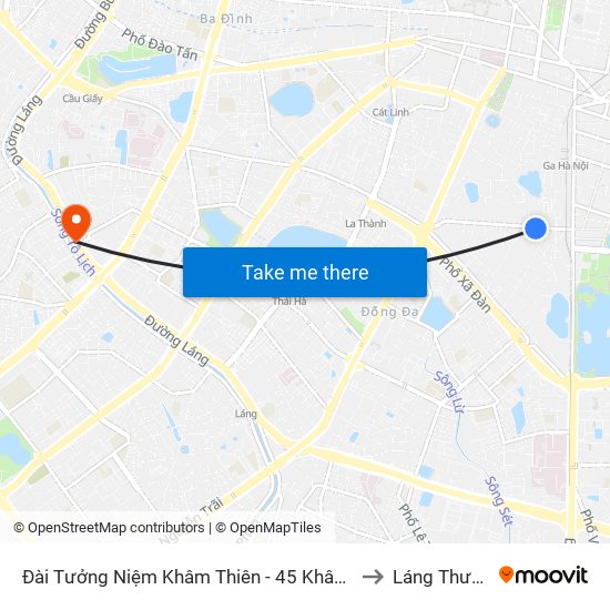 Đài Tưởng Niệm Khâm Thiên - 45 Khâm Thiên to Láng Thượng map