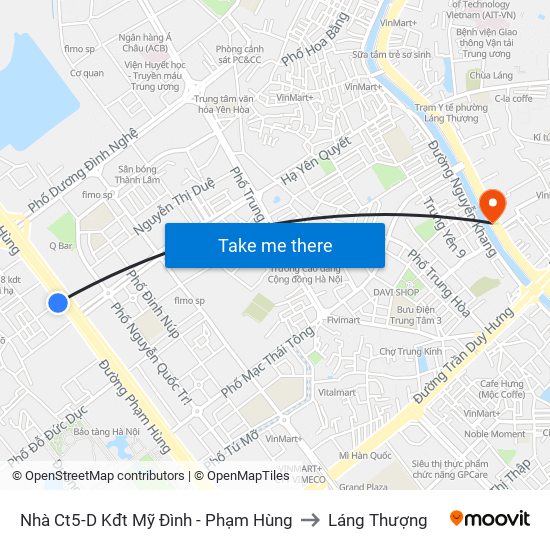 Nhà Ct5-D Kđt Mỹ Đình - Phạm Hùng to Láng Thượng map