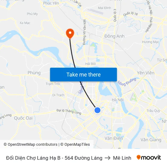 Đối Diện Chợ Láng Hạ B - 564 Đường Láng to Mê Linh map