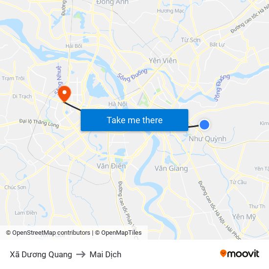Xã Dương Quang to Mai Dịch map
