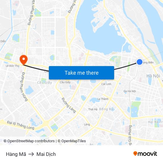 Hàng Mã to Mai Dịch map