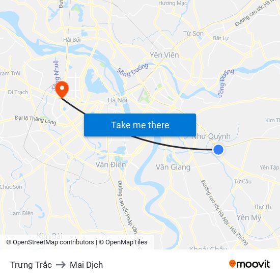 Trưng Trắc to Mai Dịch map