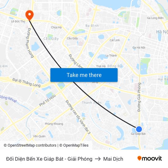 Đối Diện Bến Xe Giáp Bát - Giải Phóng to Mai Dịch map