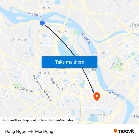 Đông Ngạc to Mai Động map