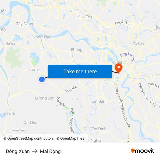 Đông Xuân to Mai Động map