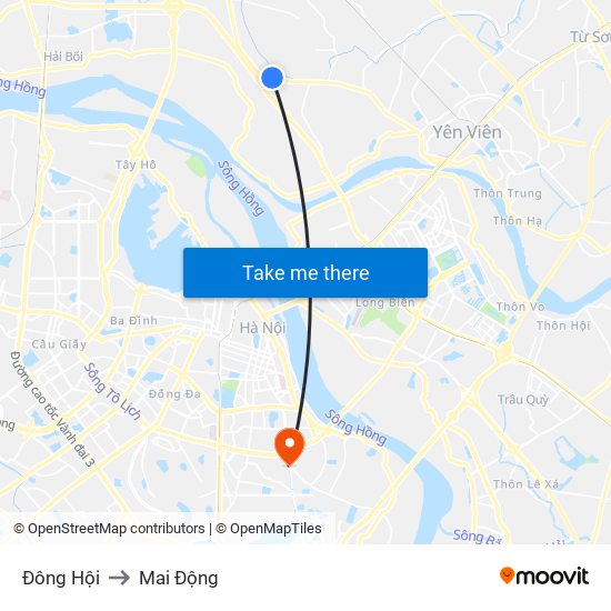 Đông Hội to Mai Động map