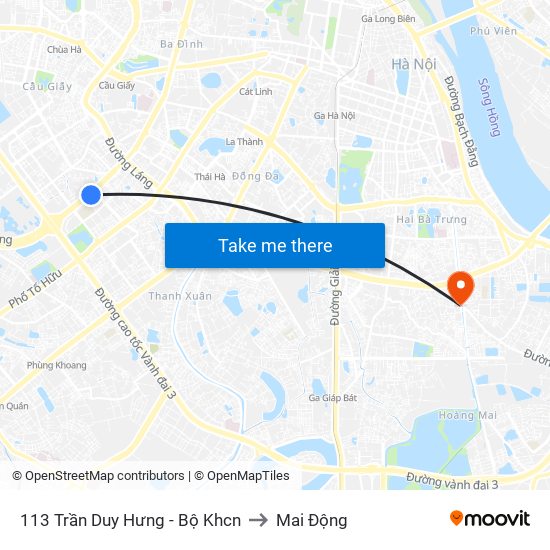 113 Trần Duy Hưng - Bộ Khcn to Mai Động map