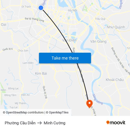 Phường Cầu Diễn to Minh Cường map