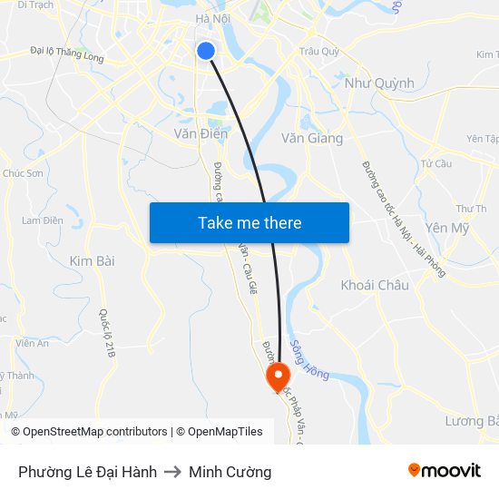 Phường Lê Đại Hành to Minh Cường map