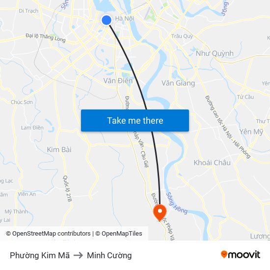 Phường Kim Mã to Minh Cường map