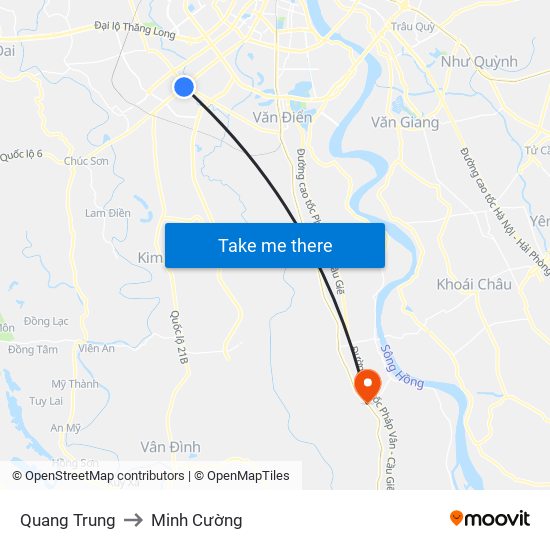 Quang Trung to Minh Cường map
